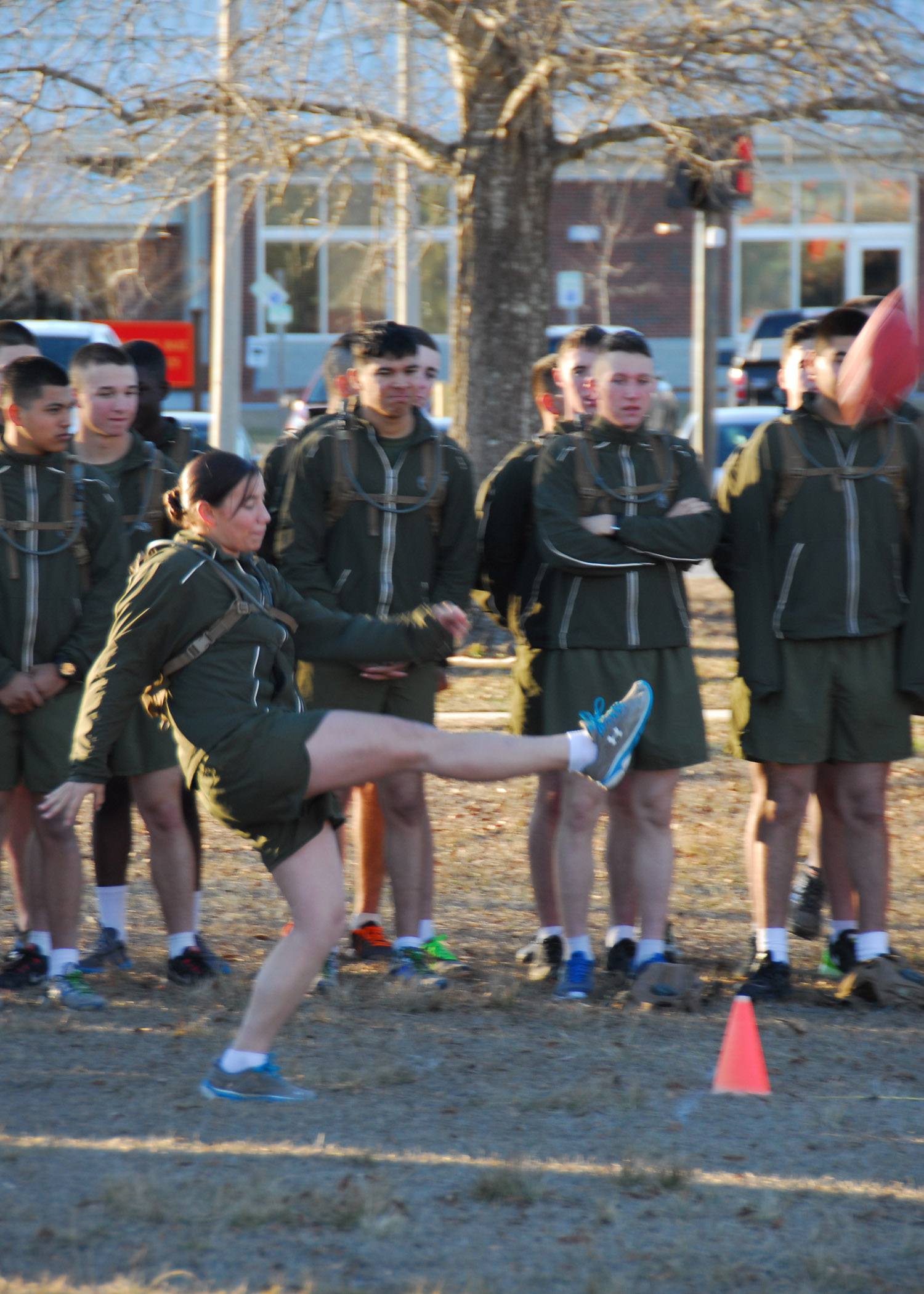 A Marine at MCES participates in the Punt, Pass and Kick Competition on January 9th.