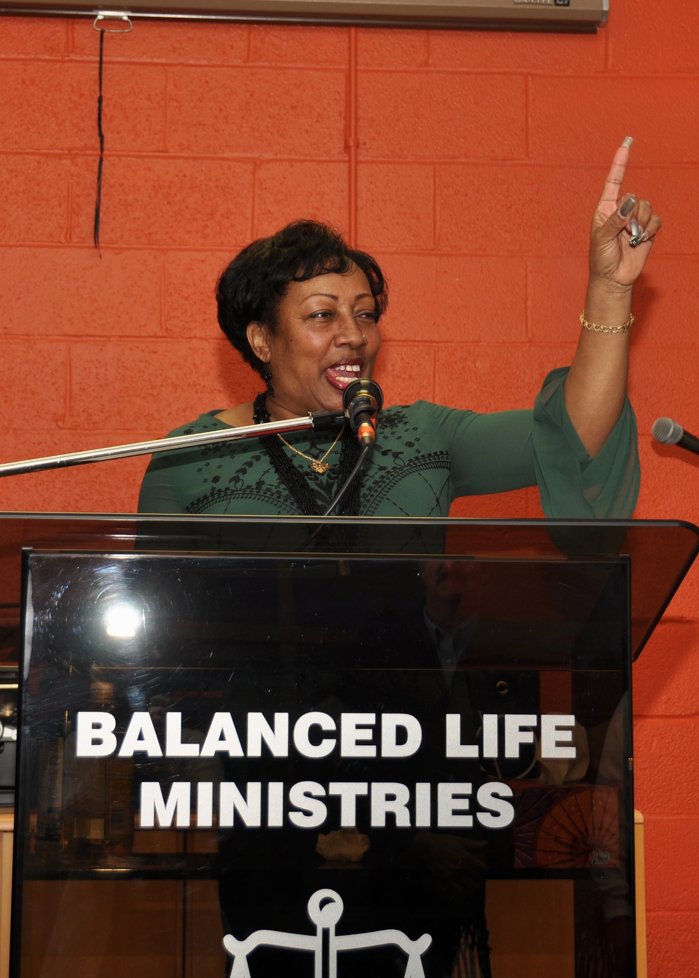 Rev. B.J. Kirn speaks during the Martin Luther King event, Saturday Jan. 17, 2015 in Marysville, Calif. The event has been held in the Marysville/Yuba City area for 17 years and for the last two it’s been hosted by the Balanced Life Christian Center in Marysville, Calif. (U.S. Air Force photo by Tech. Sgt. Heather Rose Skinkle/Released)