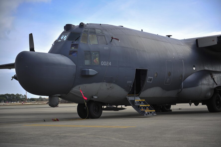 MC-130H Combat Talon II tail 0024 sits on the flightline at Hurlburt Field, Fla., Jan. 8, 2015. The MC-130H arrived from RAF Mildenhall, England. The 7th Special Operations Squadron, RAF Mildenhal, England transferred their last two Talons to the 15th Special Operations Squadron because they transitioned to the CV-22 Osprey mission. (U.S. Air Force photo/Airman 1st Class Jeff Parkinson)