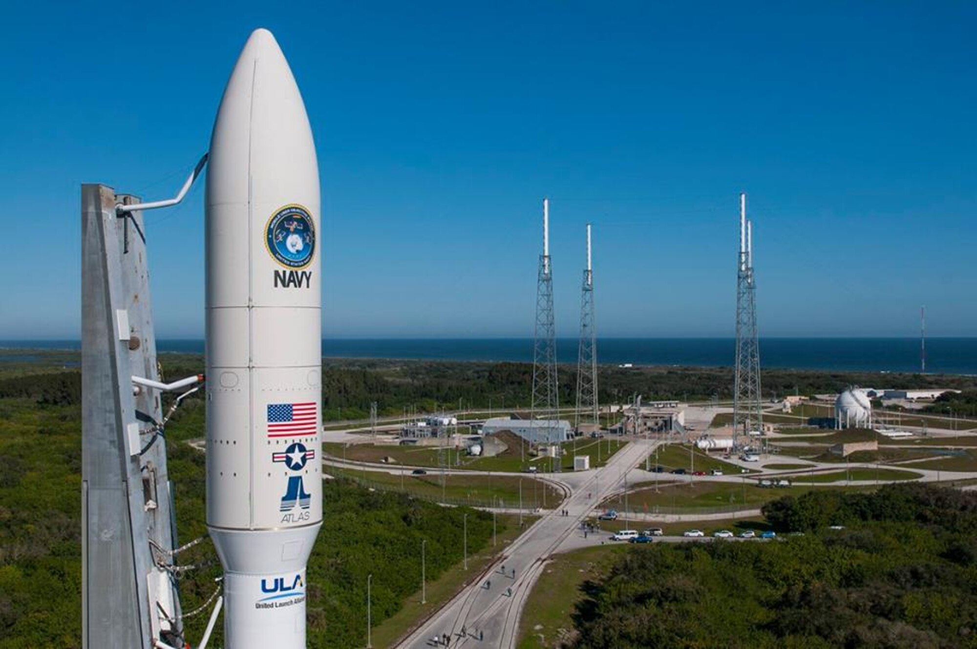 The U.S. Air Force's 45th Space Wing successfully launched the third Mobile User Objective System (MUOS) satellite, built by Lockheed Martin, for the U.S. Navy at 8:04 p.m. Jan. 20, 2015, from Launch Complex 41 at Cape Canaveral Air Force Station, Fla.  MUOS is the next generation narrowband military satellite communication system that supports a worldwide, multi-service population of users in the ultra-high frequency band. (Courtesy photo/United Launch Alliance)