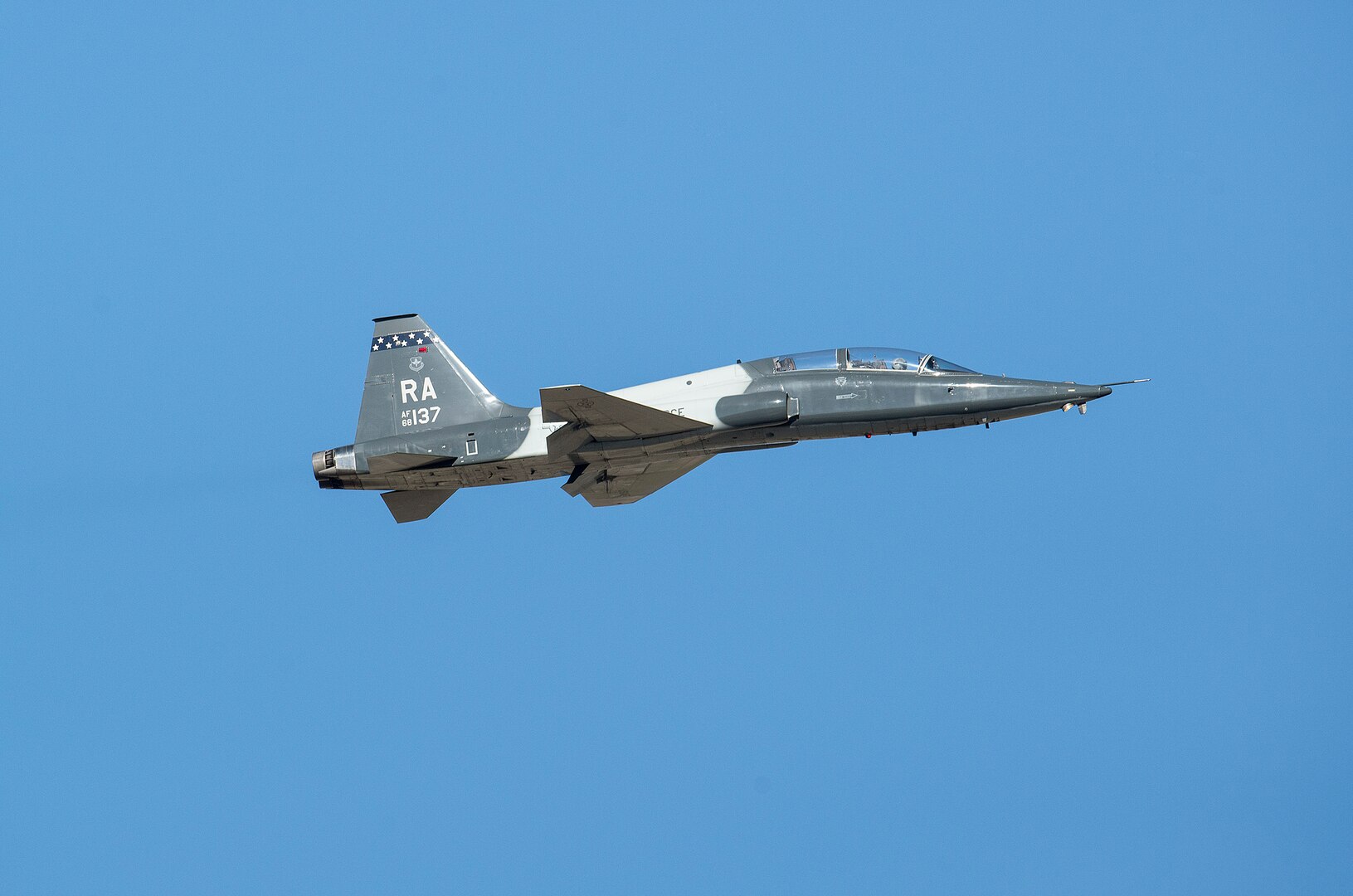 A formation of T-38C Talons flies over Joint Base San Antonio-Randolph Seguin Auxiliary Airfield during a ribbon cutting event signifying the reopening of the JBSA-Randolph Seguin Auxiliary Airfield Jan. 20.  Upon completion of a three-year construction project, the airfield is now ready for flying by members of the 560th Flying Training Squadron.  The airfield is crucial for “touch and go” training that qualifies fighter and bomber pilots as instructor pilots in the T-38C Talon.  The reconstructed runway increases flight safety by distributing training around the San Antonio area, which means fewer aircraft and less congestion around Joint Base San Antonio-Randolph. (U.S. Air Force photo by Johnny Saldivar)