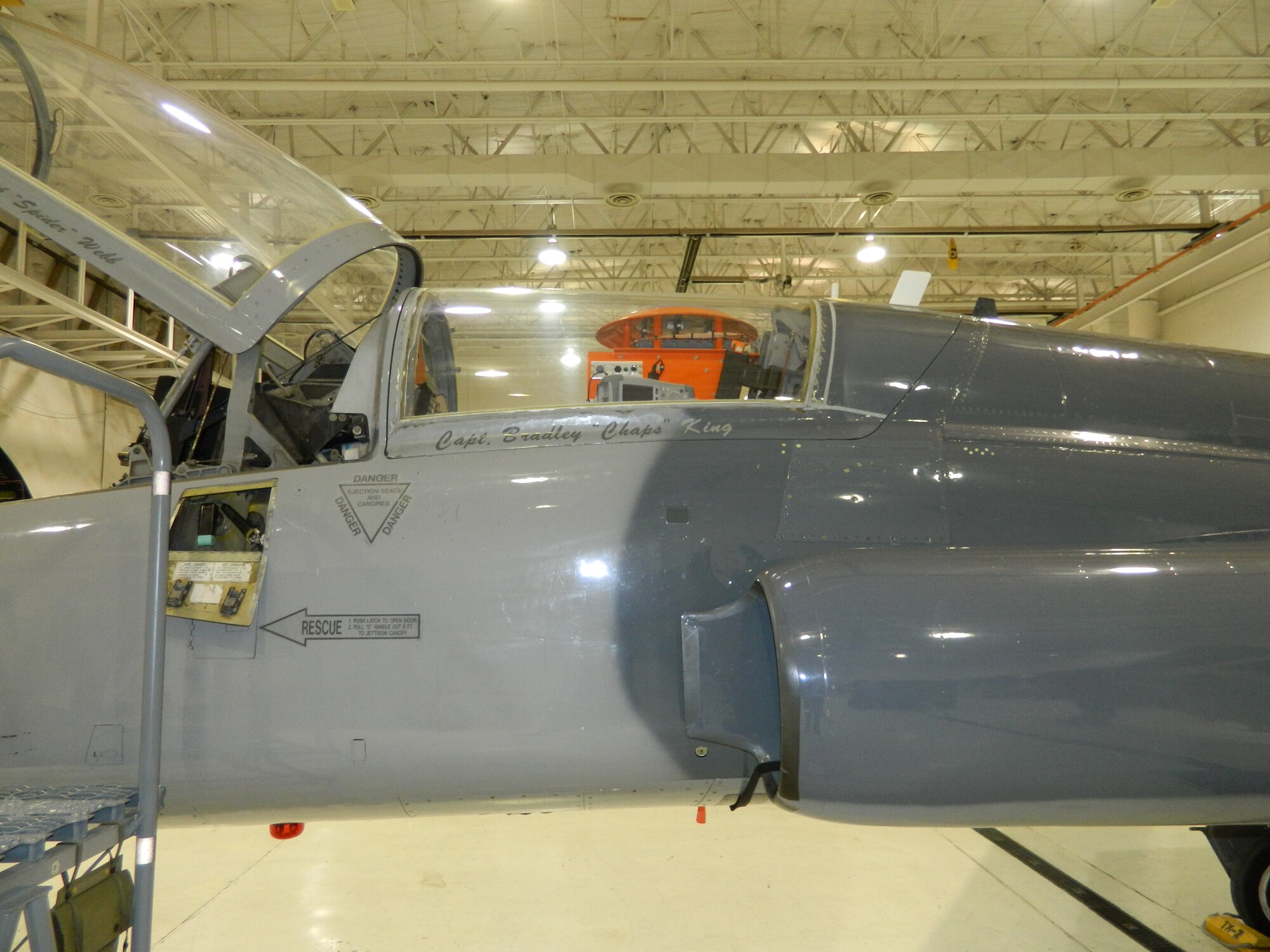 A Rear Cockpit Pallet is mounted in the back of a T-38 Talon at Holloman Air Force Base, N.M., Jan. 13. The project to build the RCP began from a need to design a platform that could serve to perform high dynamic testing of new GPS technology inside the 56 year-old T-38 Talon. (Courtesy photo)