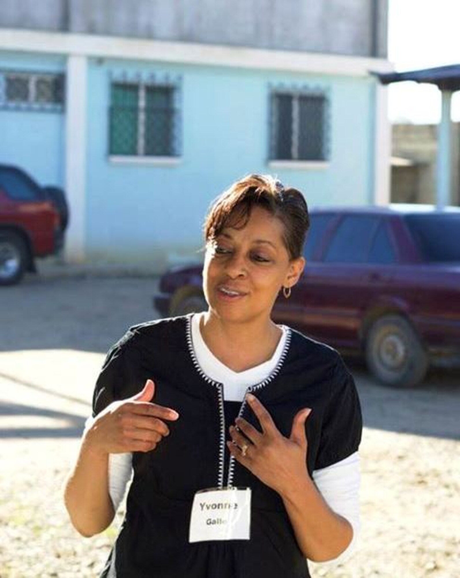 Yvonne Gallo head of triage gives instructions to the patients prior to entering the clinic in one of the villages outside of Guatemala. Yvonne along with her husband Larry have been volunteering with T.I.M.E. for Christ Medical Ministries for seven years. (Courtesy photo/Cheryl Chrisman)
