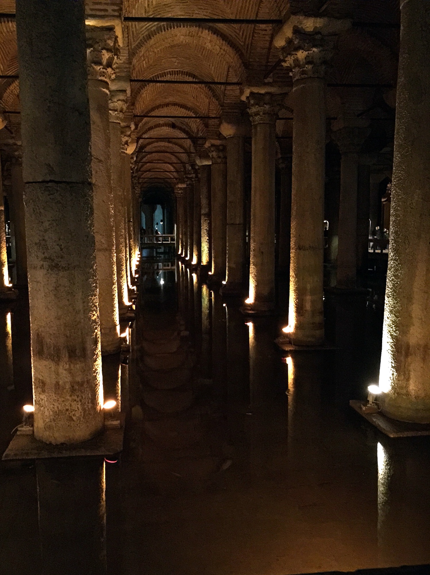 The Basilica Cistern, the largest cistern buried under the city of Istanbul, also hides two oversized emerald green Medusa heads. Of unknown origins, the heads are one of the most visited sites in Istanbul. (U.S. Air Force photo by Senior Airman Michael Battles/Released)