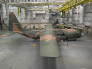 Airmen from the 62nd Maintenance Squadron spent more than two months repainting a C-130 Hercules in the Vietnam-era camouflage scheme.  The aircraft was painted for the McChord Air Museum and will be on display in the McChord Air Park in the near future. (Courtesy photo)