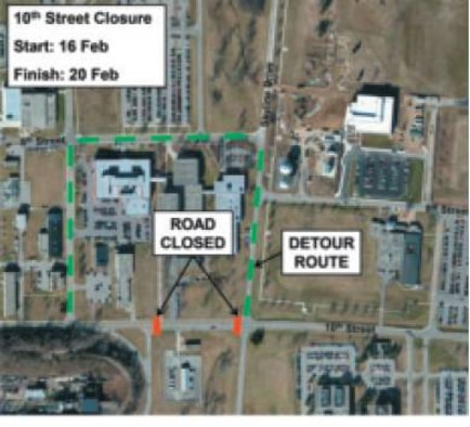 10th St. closure - Closures will take place over 3 weeks in Feburary