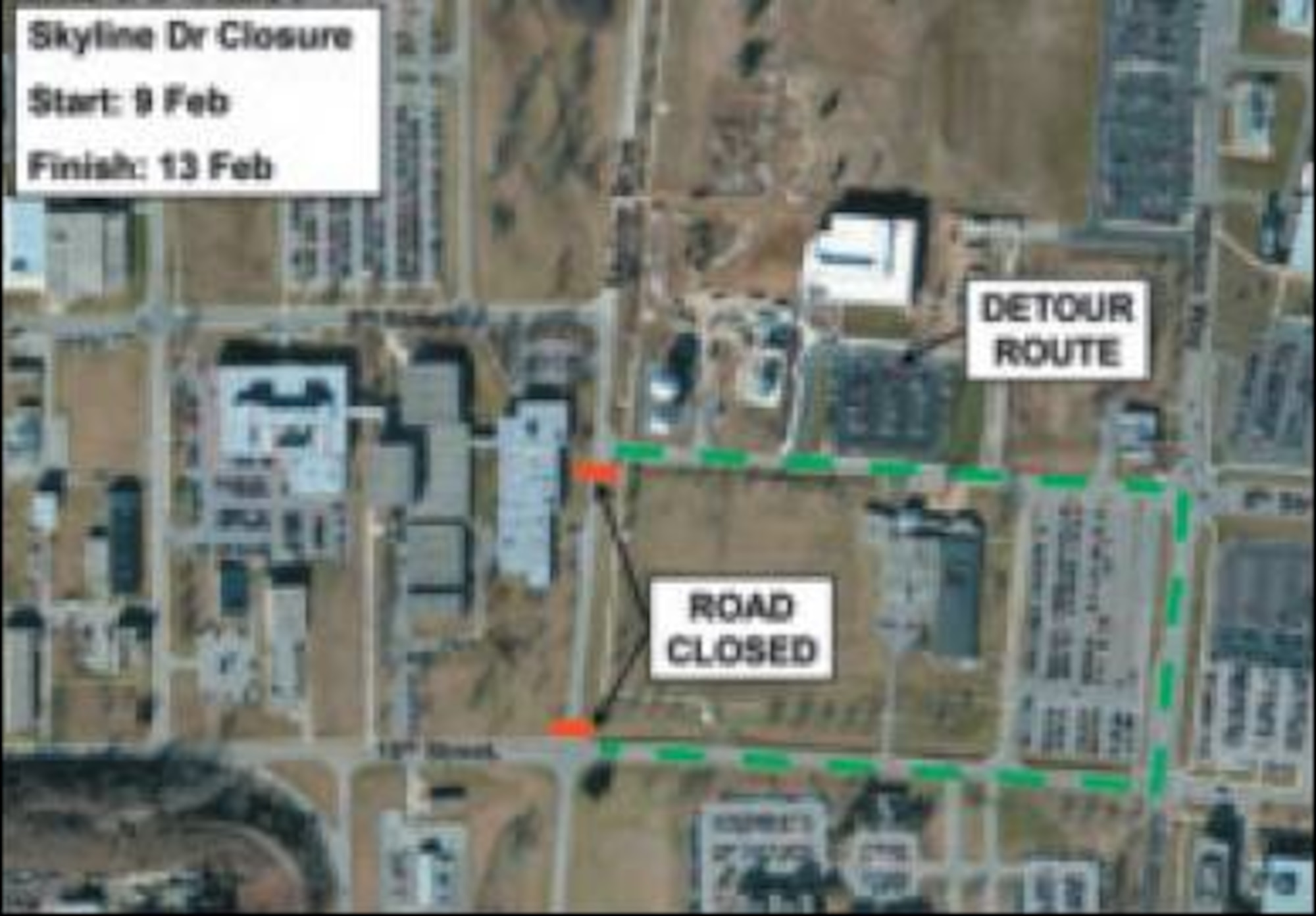 Skyline Dr. closure - Closures will take place over 3 weeks in Feburary