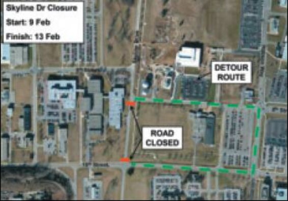 Skyline Dr. closure - Closures will take place over 3 weeks in Feburary