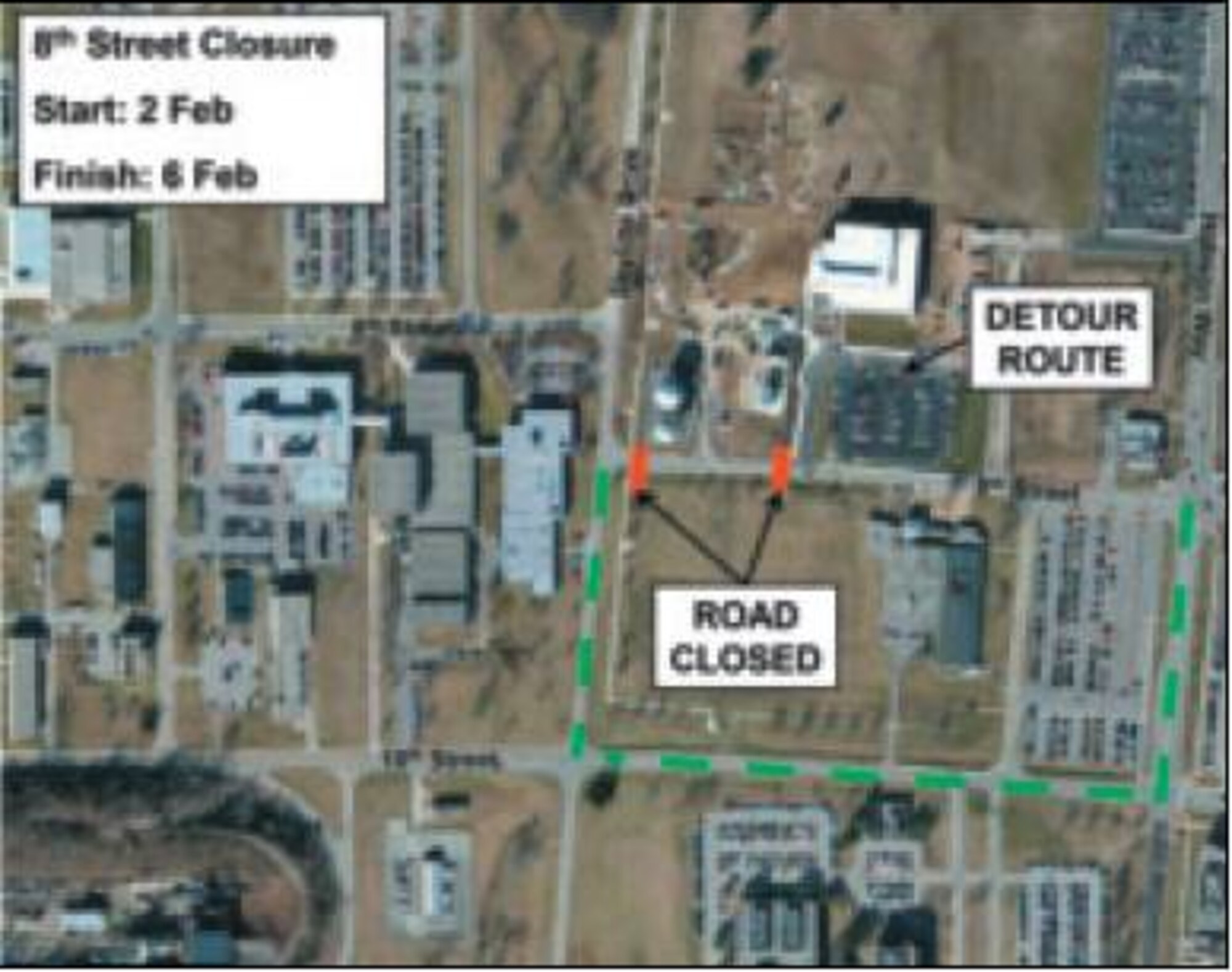 8th St. Closure - Closures will take place over 3 weeks in Feburary