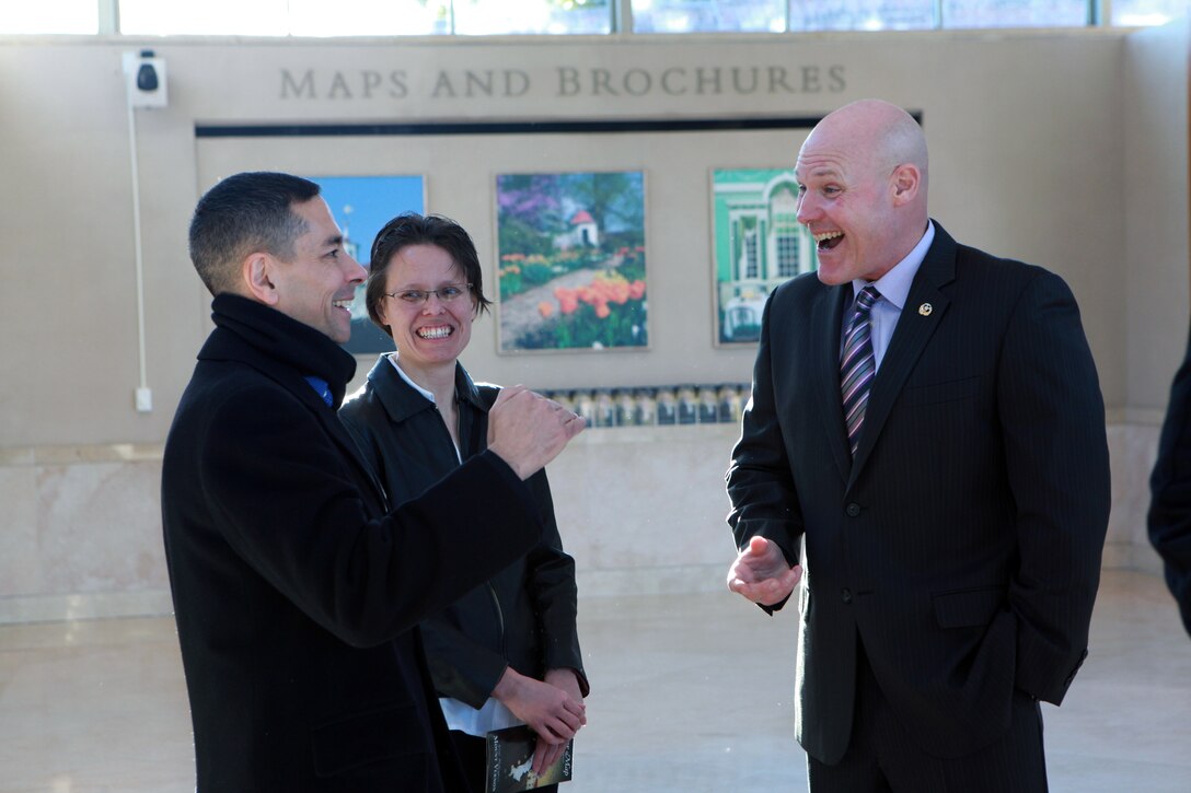 Sgt. Maj. Micheal P. Barrett, the 17th Sergeant Major of the Marine Corps, participates in the National Capital Region Religious Program Specialist 36th Anniversary Celebration with a tour of George Washington’s Mount Vernon followed by a cake cutting ceremony in Mount Vernon, Va., Jan. 16, 2015. (U.S. Marine Corps photo by Sgt. Marionne T. Mangrum)