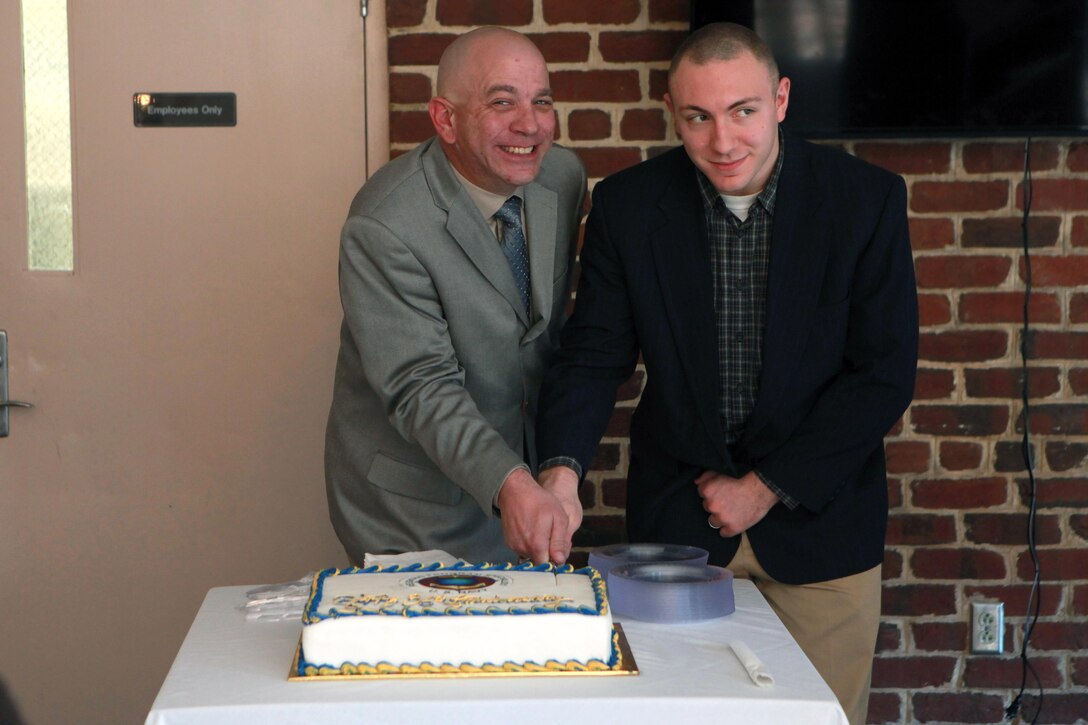 Sgt. Maj. Micheal P. Barrett, the 17th Sergeant Major of the Marine Corps, participates in the National Capital Region Religious Program Specialist 36th Anniversary Celebration with a tour of George Washington’s Mount Vernon followed by a cake cutting ceremony in Mount Vernon, Va., Jan. 16, 2015. (U.S. Marine Corps photo by Sgt. Marionne T. Mangrum)