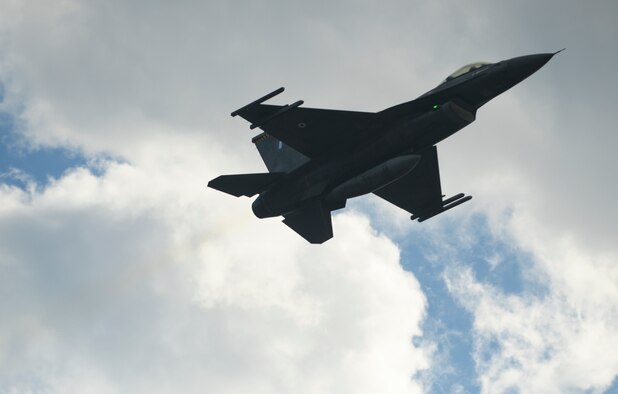 A Hellenic air force F-16 Fighting Falcon fighter aircraft from the 340th Fighter Squadron takes off from the flightline at Souda Bay, Greece, Jan. 26, 2015. The aircraft, assigned to the Greek air force's 115th Combat Wing, participated in a flying training deployment along with the U.S. Air Force's 480th Expeditionary Fighter Squadron from Spangdahlem Air Base, Germany. (U.S. Air Force photo by Staff Sgt. Joe W. McFadden/Released)