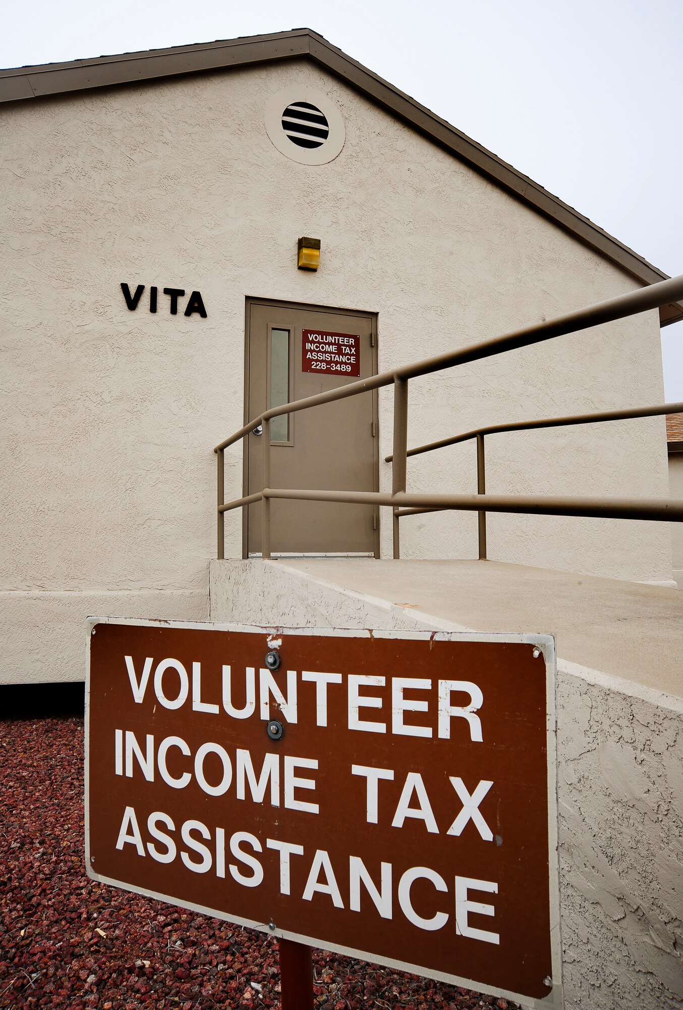 The Volunteer Income Tax Assistance office began taking free tax preparation appointments for Active Duty, National Guard, Reserve and Public Health personnel at Davis-Monthan Air Force Base, Ariz., Jan. 26, 2015. The VITA office is comprised of 35 volunteers including 27 tax preparers with the ability to conduct 10 appointments a time. The VITA services are free for these Service Members and retirees. (U.S. Air Force photo by Staff Sgt. Angela Ruiz/released)