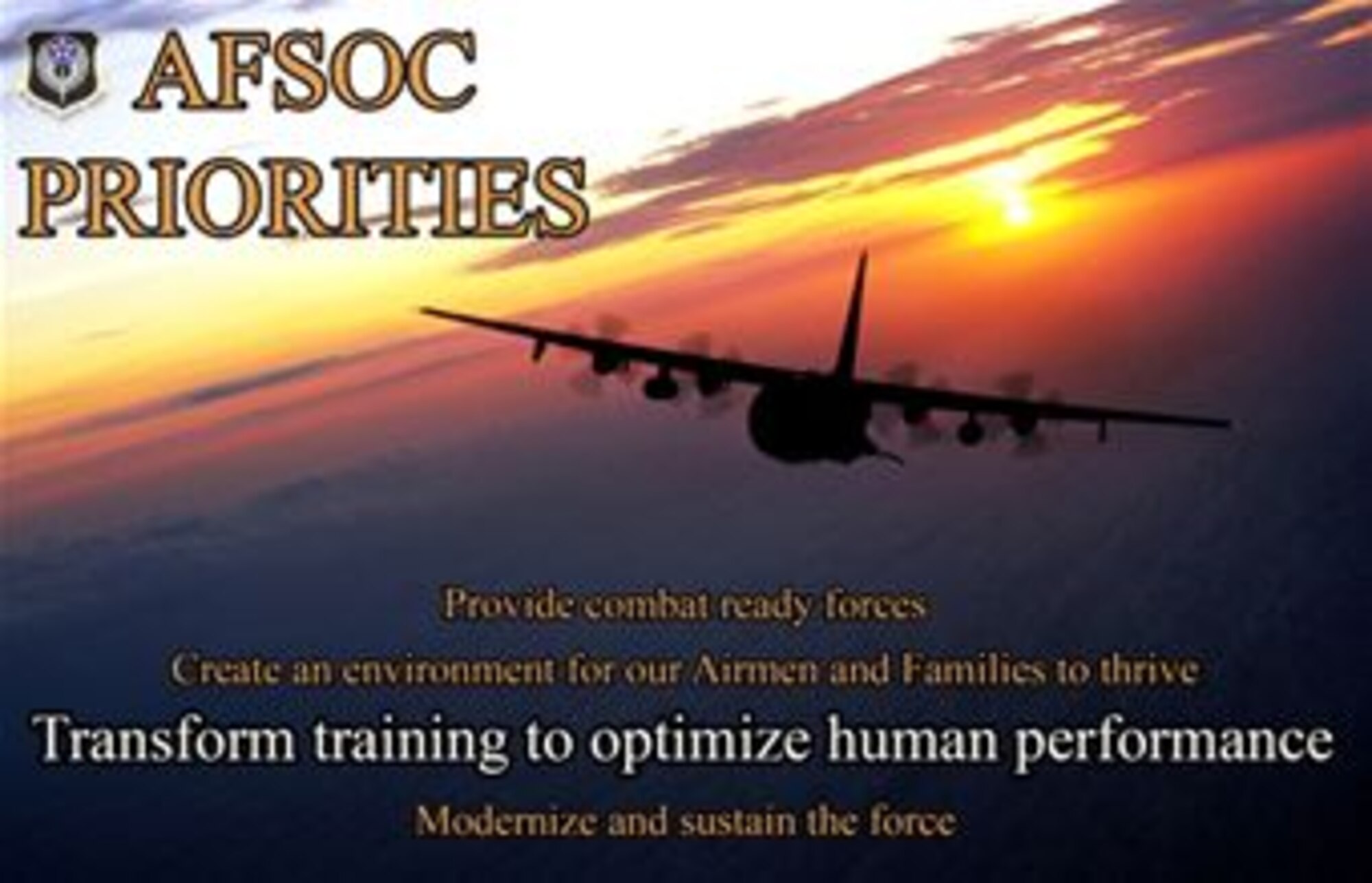 AFSOC Priority 3- Transform training to optimize human performance