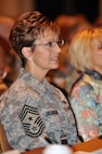 Air Force Chief Master Sgt. Denise Jelinski-Hall, the senior enlisted advisor to the Chief of the National Guard Bureau, is seen at the 2009 Joint Senior Leadership Conference at the Gaylord National Hotel and Convention Center in National Harbor, Md., on Nov. 19, 2009. The third senior enlisted advisor to the CNGB, Jelinksi-Hall is the first Air Guardmember and the first woman to fill the role.