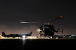 A National Guard UH-72 Lakota helicopter prepares to fly in support of Customs and Border Protection (CBP)-led Operation Phalanx. National Guardsmen from across the country assist CBP in disrupting transnational criminal organizations and drug trafficking organizations by conducting aerial detection and monitoring along the U.S.-Mexico border in support of Operation Phalanx and the U.S. Department of Homeland Security. 