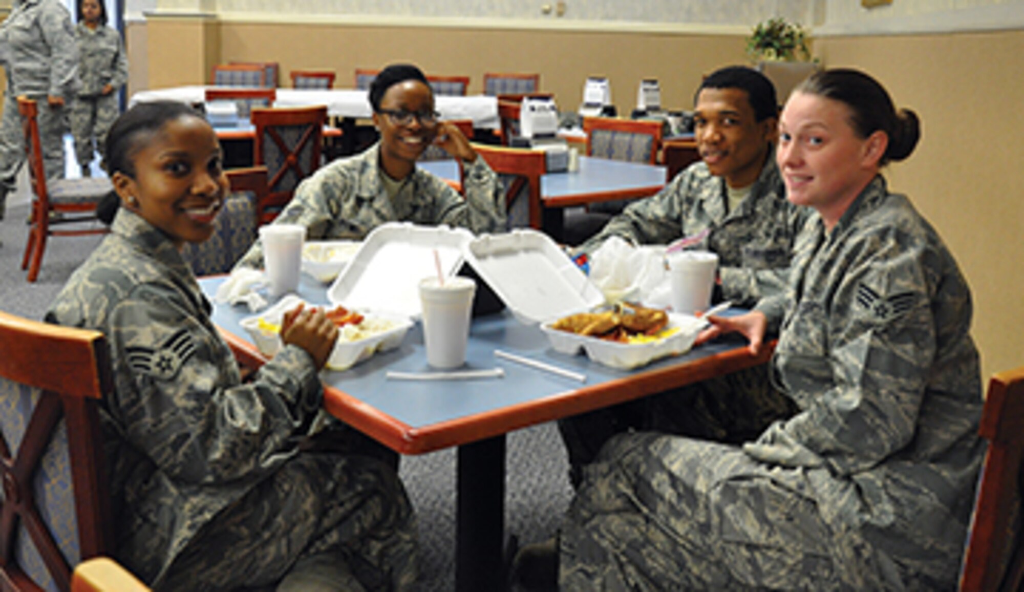 Members of the 908th attend the recent mentoring breakfast. (Photo by Tech. Sgt. Jay Ponder)