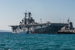 WHITE BEACH, Okinawa (Jan. 26, 2015) - The forward-deployed amphibious assault ship USS Bonhomme Richard (LHD-6) is moored in White Beach in preparation to embark the 31st Marine Expeditionary Unit (31st MEU). Bonhomme Richard is currently deployed in the U.S. 7th Fleet Area of Operations.  )