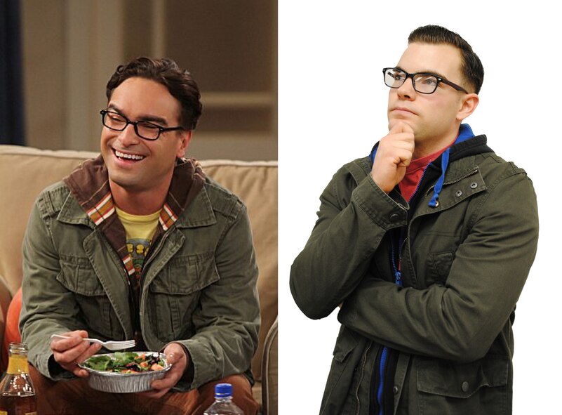 Senior Airman Syler Feldman from the 319th Logistics Readiness Squadron poses as Leonard Hofstadter from the Big Bang Theory TV show, Jan. 28, 2015, at Grand forks Air Force Base, N.D. He was one of four Airmen to pose as a lookalike model of characters of the sitcom. “Air Force Liquid Television” is a series of articles examining the facts of drinking and driving. The second story of the series is inspired in part by the Big Bang Theory, CBS network’s popular American comedy TV show. The second story in the series is titled, “The Big Bang Theory Explanation of: Why do drunk drivers get drunk in the first place?”(Opposing image courtesy of CBS) (U.S. Air Force photo illustration/Staff Sgt. Luis Loza Gutierrez)