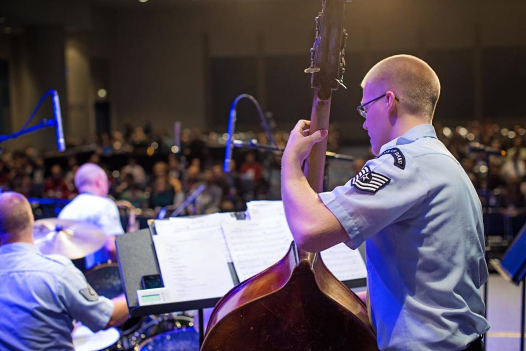 Technical Sgt. Cameron Kayne performs with the Airmen of Note at the Midwest Band and Orchestra Clinic in Chicago, Ill. for a new music reading session, Friday December 19, 2014. (U.S. Air Force photo by Technical Sgt. Matthew Shipes).
