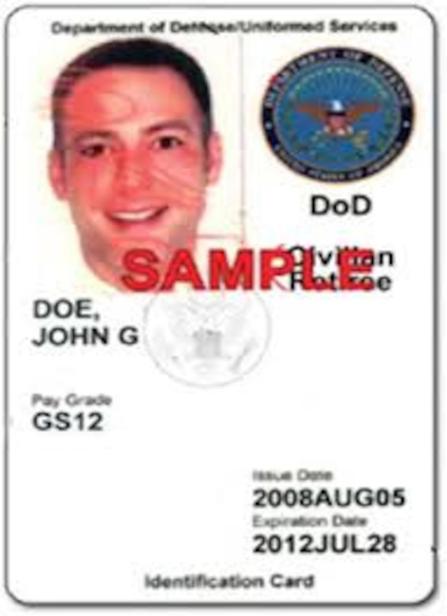 Slated for early spring, the Department of Defense Civilian Retiree Card will be the only acceptable form of identification for access to Little Rock Air Force Base’s morale, welfare and recreation facilities for retired DOD civilians. The old Air Force Form 354 will be confiscated if used to gain access after the official date. (courtesy photo)