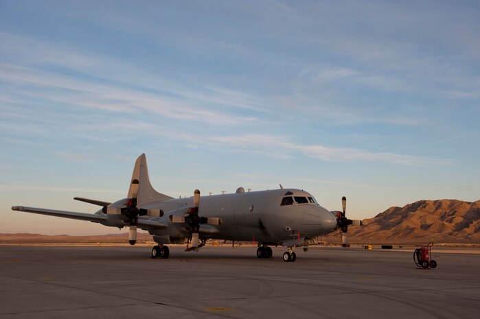 A Royal Australian air force AP-3C Orion from 10 Squadron, Edinburgh, Australia, sits on the tarmac awaiting the start of Red Flag 15-1 at Nellis Air Force Base, Nev., Jan. 22, 2015. Red Flag is a realistic combat exercise involving U.S. and allied air forces conducting training operations on the 15,000 square mile Nevada Test and Training Range. (U.S. Air Force photo by Senior Airman Thomas Spangler)