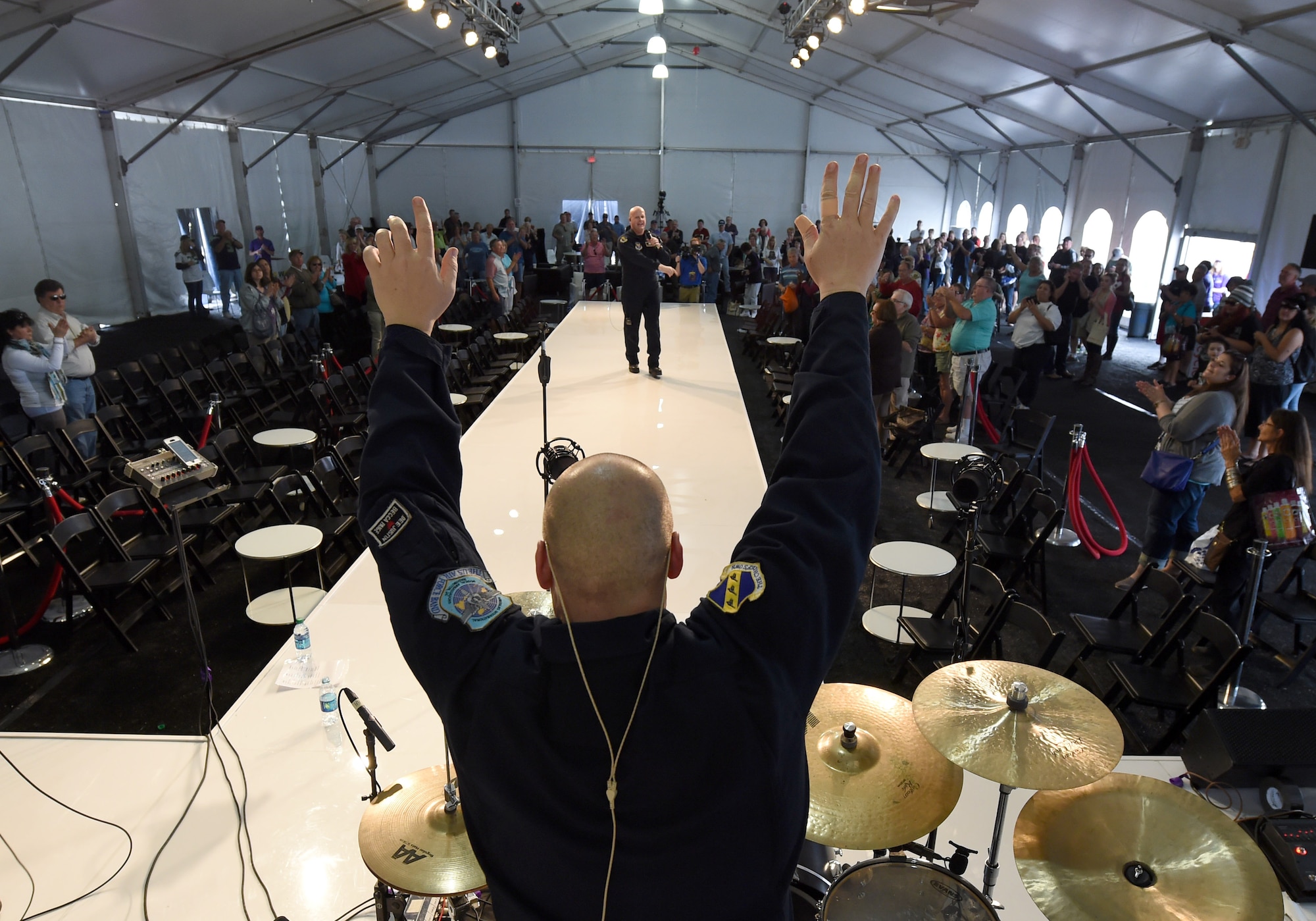 Max Impact, the U.S.  Air Force premier rock band, performs at Fan Fest in Scottsdale, Az., Jan. 27, 2015. The week-long entertainment, food and fashion event is home to Entertainment Sports and Programming Network's live broadcast for Super Bowl XLIX. (U.S Air Force photo/ Senior Airman Nesha Humes)