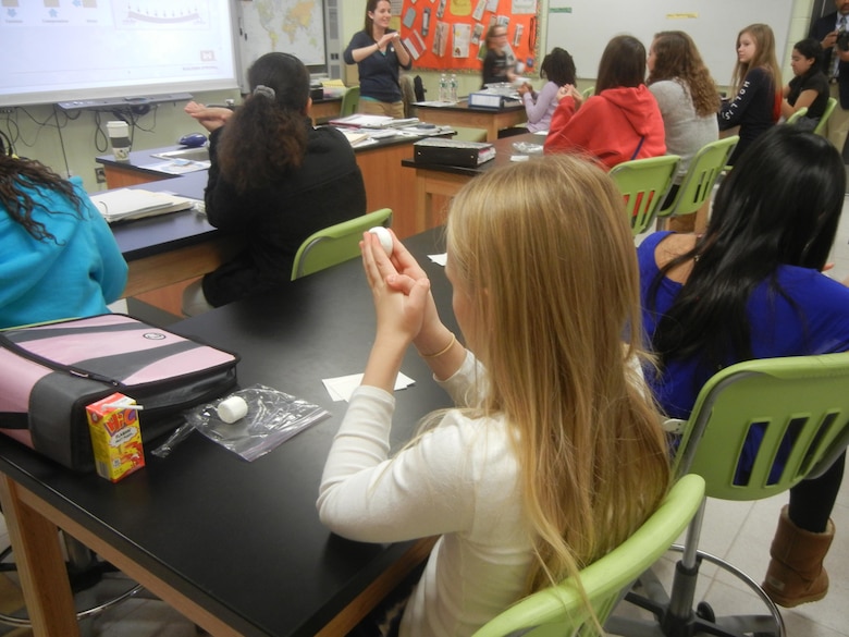 Students learn what tension and compression is and why it's important to know when designing a building.  They learned with the use of objects including index cards and marshmellows. 
