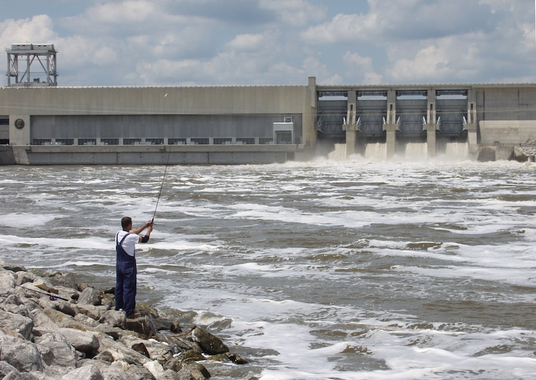 Fishing below Harry S. Truman Dam         