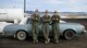 From left, Staff Sgt. Ryan Oliver, 40th Helicopter Squadron special missions aviator, Capt. RJ Bergman, and 1st Lt. Greg Johnston, both 40th HS rescue pilots, pose in front of a 1986 Oldsmobile, nicknamed the “Brougham” Jan. 27, 2015, at the Lewistown Municipal Airport in Lewistown, Mont. The car, a loaner from the airport, has become a tradition to drive whenever crews fly into Lewistown. (U.S. Air Force photo/ Airman 1st Class Dillon Johnston)