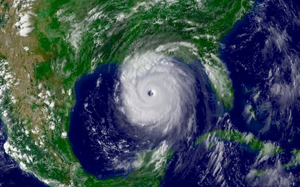 Hurricane Katrina aerial view.