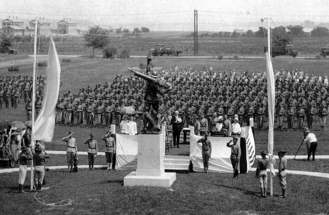 Unveiling of Iron Mike statue in 1924.