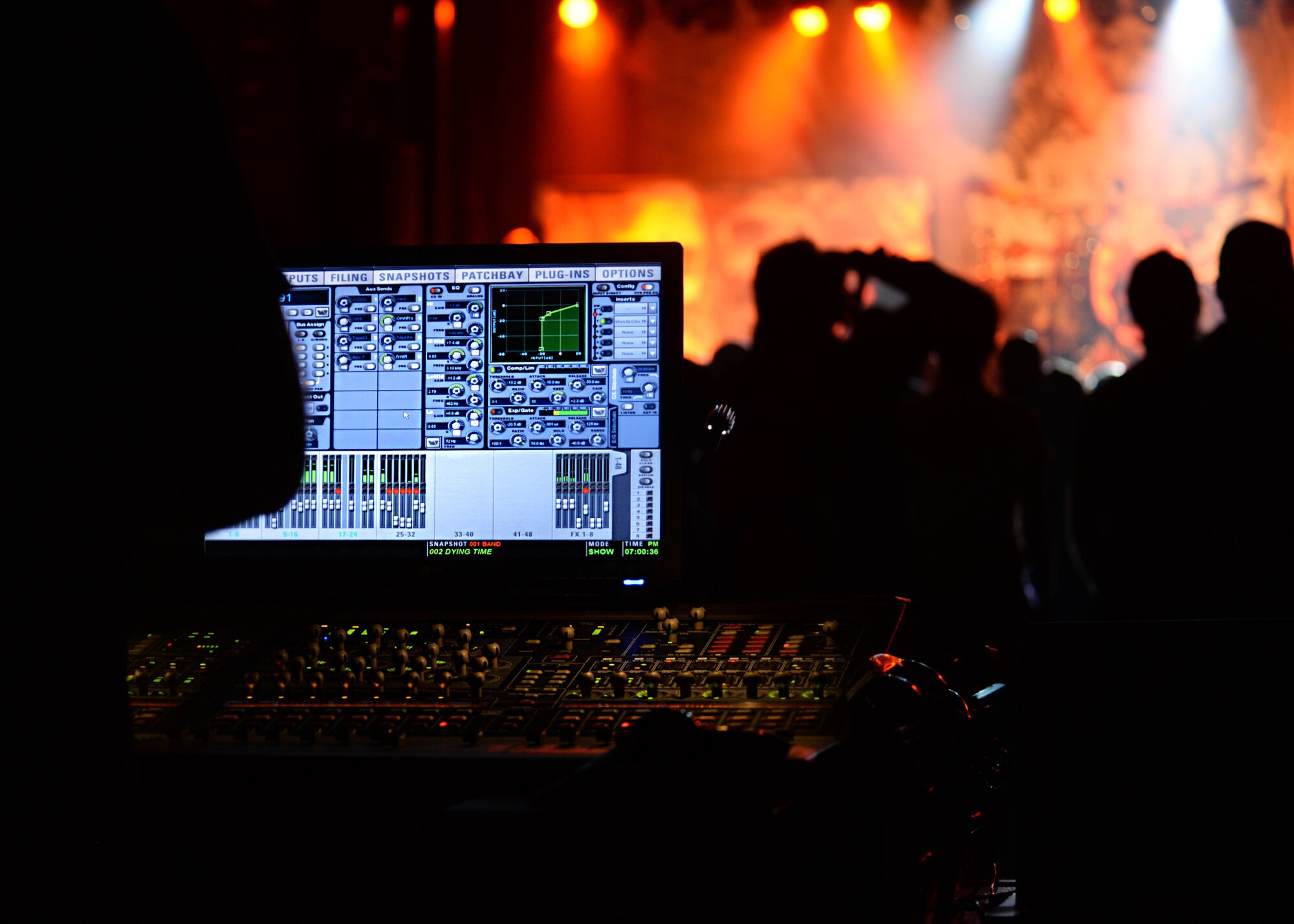 The United Services Organization leads an event, in partnership with Team Cannon that included refreshments, bleachers and a heavy metal stage design Jan. 28, 2015 at Cannon Air Force Base, N.M. The USO brought the Black Label Society to Cannon to perform for the Air Commandos. (U.S. Air Force Photo/Airman 1st Class Chip Slack)