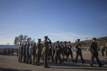 Camp Pendleton, CA – During a change of command ceremony for the Dark Horse, 3rd Battalion, 5th Marine Regiment, 1st Marine Division, I Marine Expeditionary Force aboard Marine Corps Base Camp Pendleton, CA 14 January, 2015, LtCol Rawlings assumed command from LtCol Robert C. Rice.  Former 3/5 Commanders joined in the Battalion’s pass in review as LtCol Rice and LtCol Rawlings officiated the ceremony. 