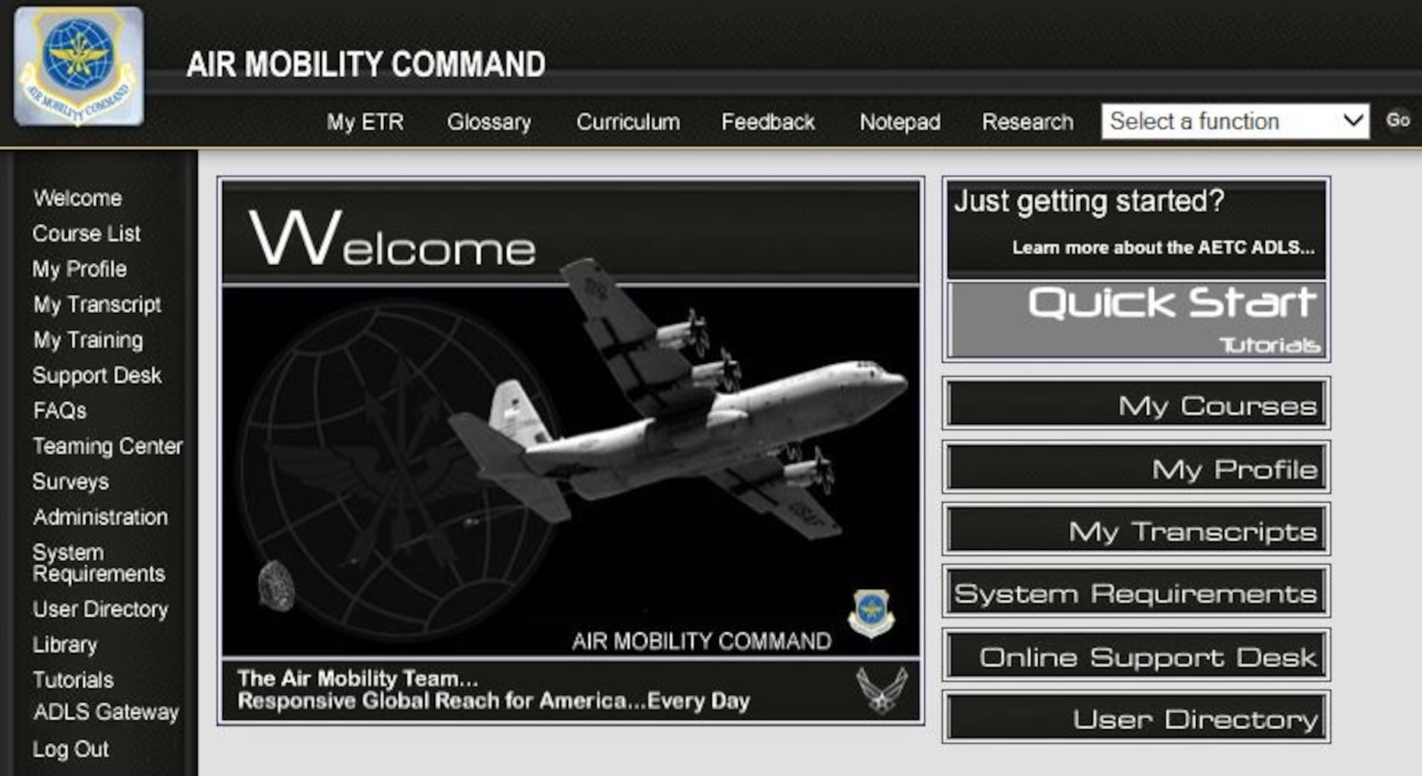 This homepage provides access to the multiple distance learning courses offered by the U.S. Air Force Expeditionary Operations School. Located at the U.S. Air Force Expeditionary Center, the school graduated over 30,000 Department of Defense students last year.(U.S. Air Force graphic/ Capt. Matthew Chism)
