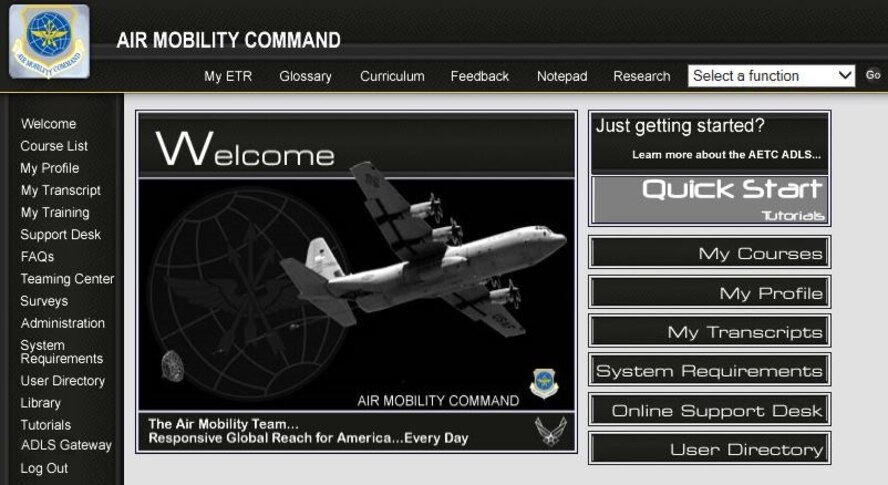 This homepage provides access to the multiple distance learning courses offered by the U.S. Air Force Expeditionary Operations School. Located at the U.S. Air Force Expeditionary Center, the school graduated over 30,000 Department of Defense students last year.(U.S. Air Force graphic/ Capt. Matthew Chism)
