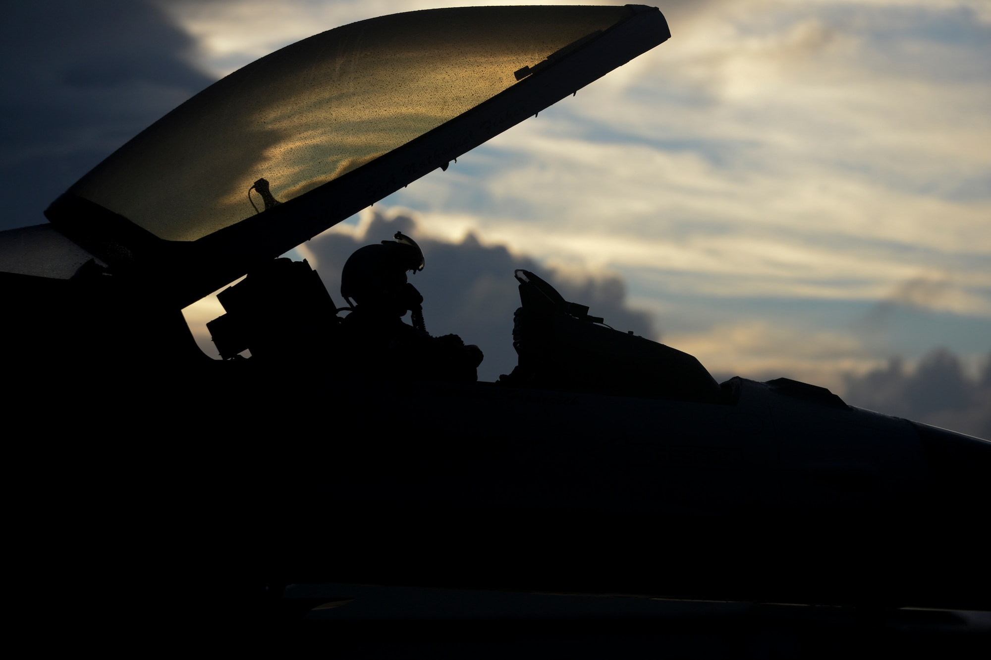 A U.S. Air Force pilot from the 480th Expeditionary Fighter Squadron prepares for flight in an F-16 Fighting Falcon fighter aircraft during a flying training deployment on the flightline at Souda Bay, Greece, Jan. 29, 2015. The aircraft conducted the training as part of the bilateral deployment between the Greek and U.S. Air Forces to develop interoperability and cohesion between the two NATO partners. (U.S. Air Force photo by Staff Sgt. Joe W. McFadden/Released)