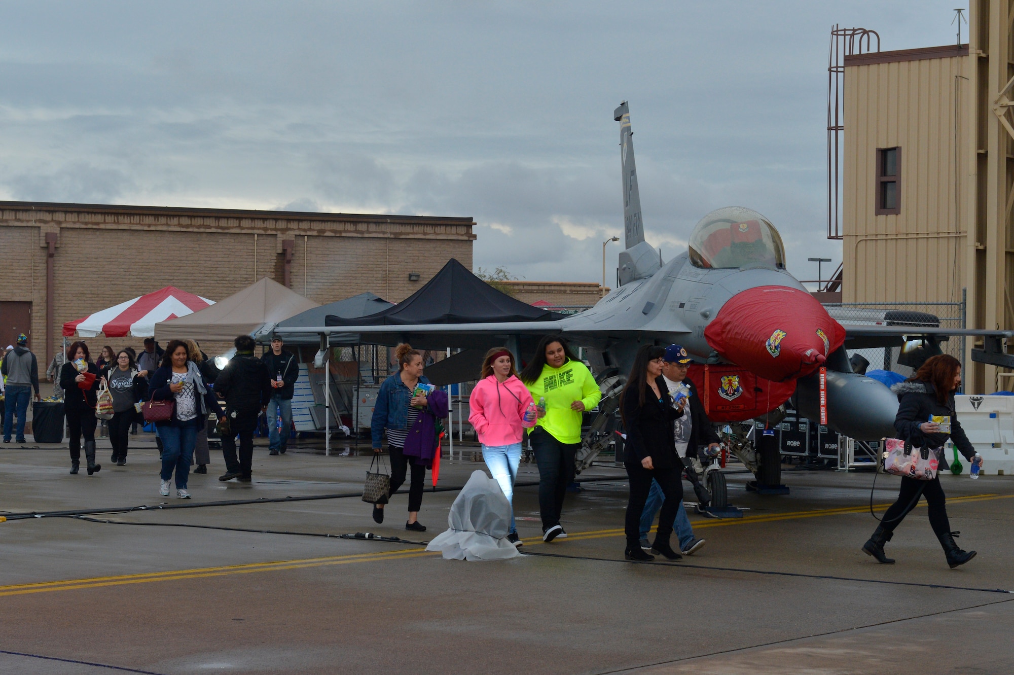 Thousands of Thunderbolts came together to watch two of their favorites artists, Fall Out Boy and Charli XCX Jan. 30, 2015, at Luke Air Force Base, Arizona. Nick Lachey hosted the concert which was held to show support for the troops.  (U.S. Air Force photo by Airman Pedro Mota)