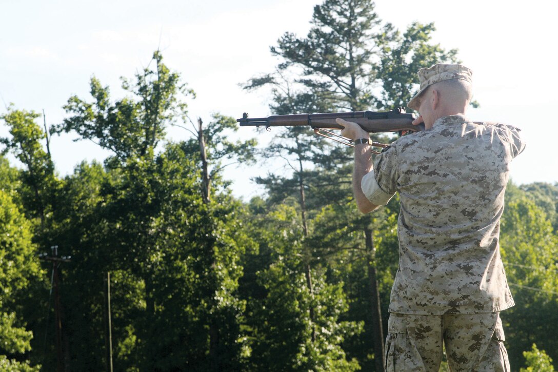 Lieutenant General Mark Brilakis fired the opening shot with an M1 Garand at the Calvin A. Lloyd Range Complex on Marine Corps Base Quantico. The first shot signified the initiation of the 54th Inter-service Rifle Championship.