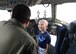 ALTUS AIR FORCE BASE, Okla. – Jaxon Dugger smiles at U.S. Air Force Capt. Rorey Faraon, a 58th Airlift Squadron C-17 Globemaster III cargo aircraft pilot, while getting a tour of the aircraft June 26,2015. Jaxon also toured the U.S. Air Force KC-135 Stratotanker refueler aircraft. (U.S. Air Force photo by Airman 1st Class Kirby Turbak/Released)