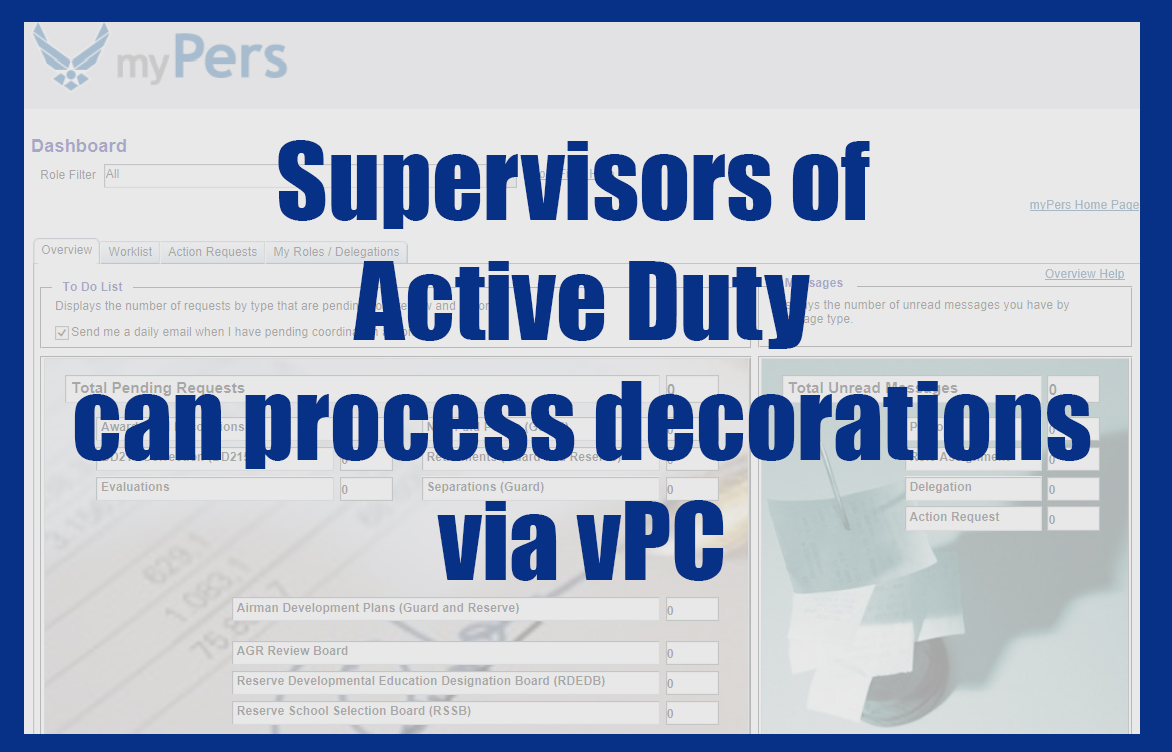 Decorations processing now initiated through virtual Personnel Center
