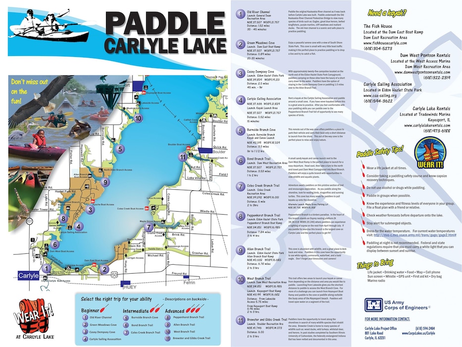 Carlyle Lake Paddle Map