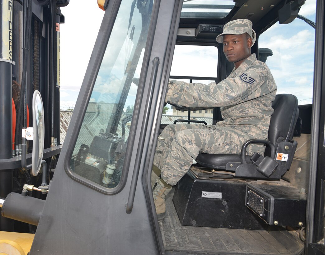 Staff Sgt. Dominic Kosgei, NCO in charge of traffic management for the 377th Logistics Readiness Squadron, was the Air Force recipient for the 2015 American Legion Spirit of Service Award. (Photo by Todd Berenger)