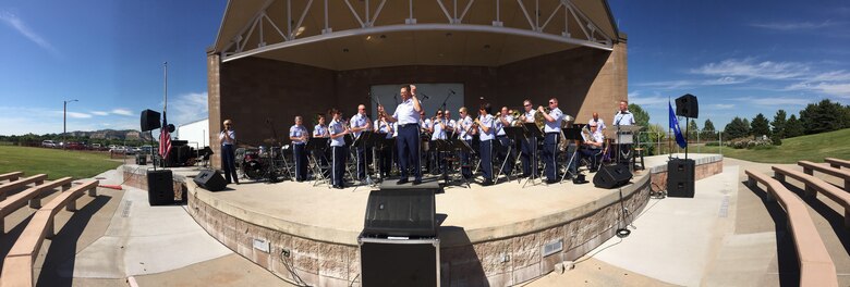 The U.S. Air Force Academy Band performs at Five Rocks Amphitheater in Gering, Nebraska, June 28, 2015. (U.S. Air Force photo/2nd Lt. Darren Domingo)