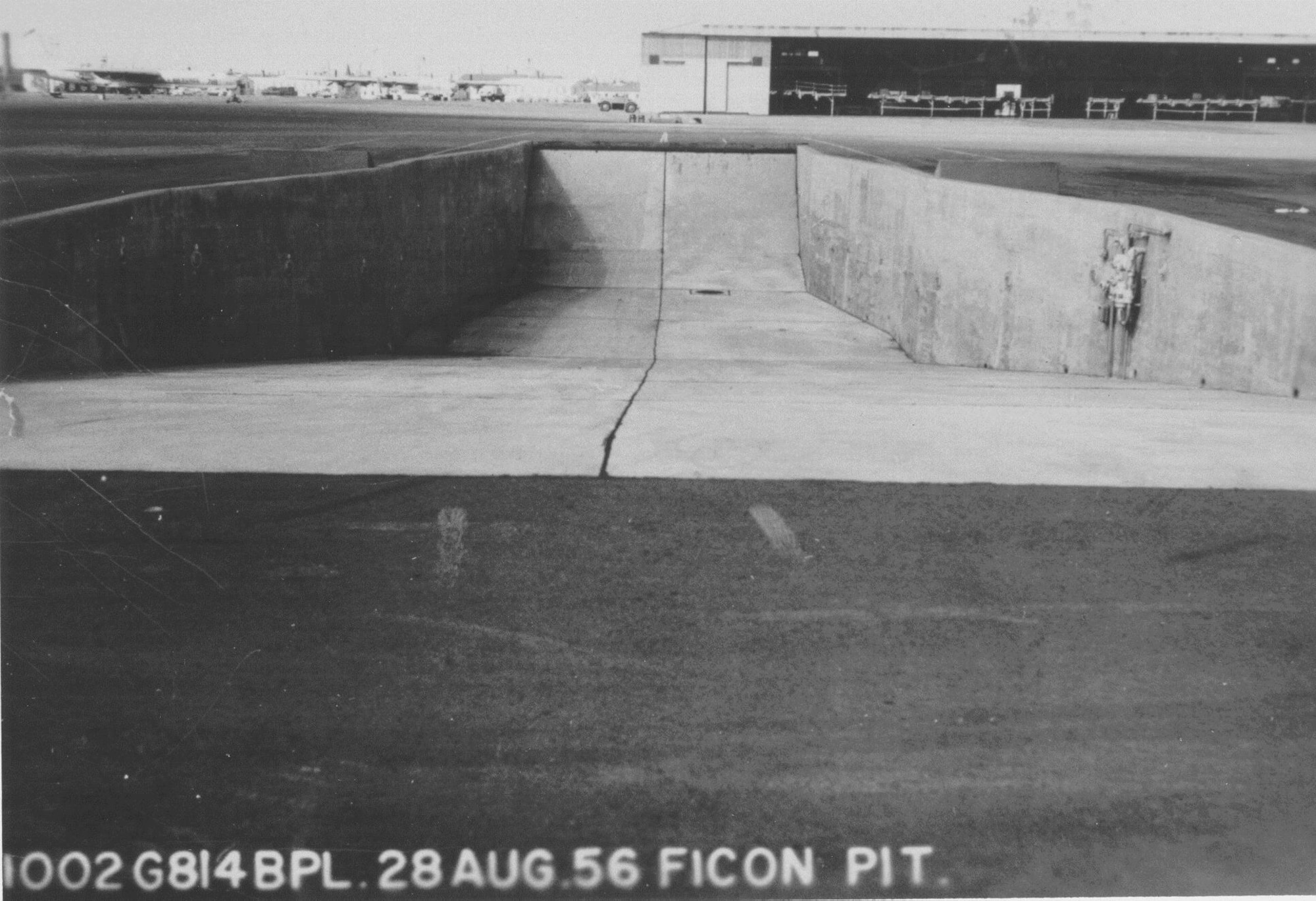 FICON Loading Pit. The $55,000 pit was 142 feet long, 50 feet wide and 12 feet deep. (U.S. Air Force photo)