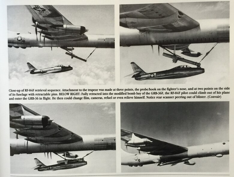 Close-up of the RF-84F retrieval sequence. (U.S. Air Force photo)