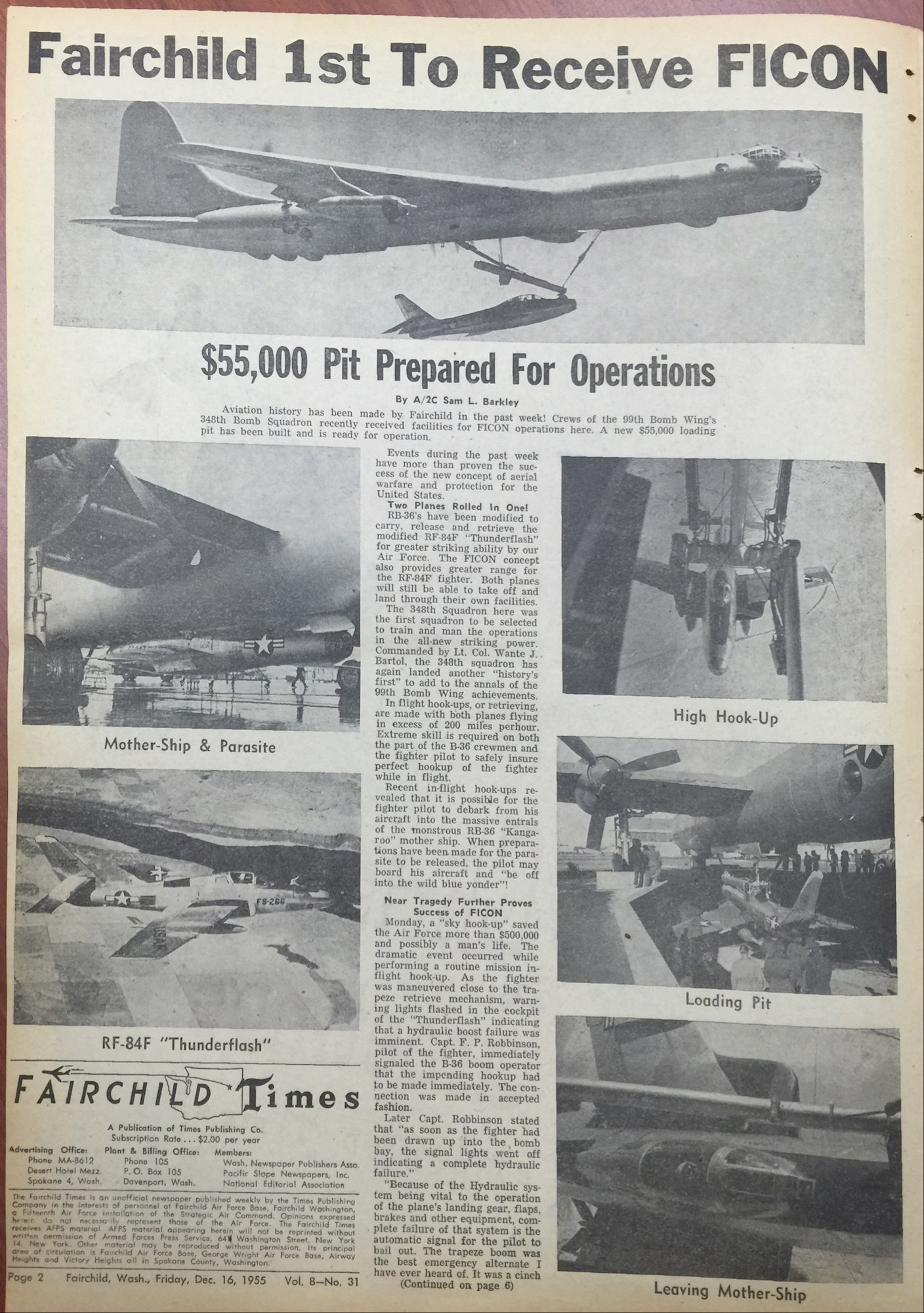 Fairchild Times, Dec. 16, 1956. (U.S. Air Force photo)