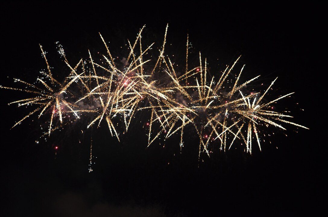 Fireworks explode over Marine Corps Base Quantico on July 4 during the base’s Independence Day festivities.