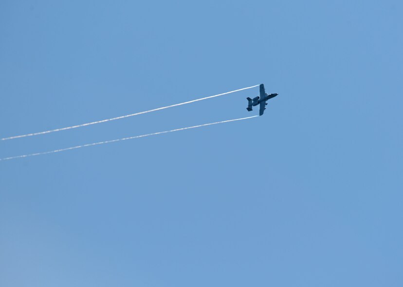 An A-10C Thunderbolt II aircraft assigned to the 104th Fighter Squadron, Maryland Air National Guard, approaches the range in Tapa, Estonia during a flying mission for Saber Strike 15, June 9, 2015. Saber Strike is an exercise that aims to continue to improve U.S. interoperability with ally and partner nations, while increasing their capacity to conduct a full spectrum of military operations (Air National Guard photo by Tech. Sgt. Christopher Schepers)