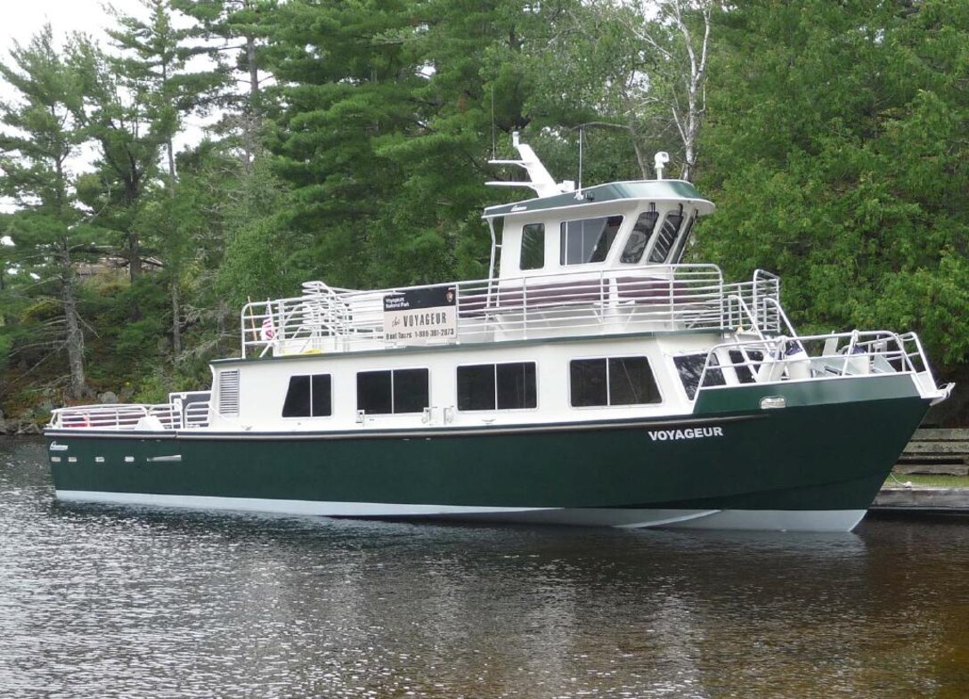 The U.S. Army Corps of Engineers' Marine Design Center managed the design and building of the VOYAGEUR, a tour boat owned by the U.S. National Park Service. The vessel was delivered in August of 2009. 